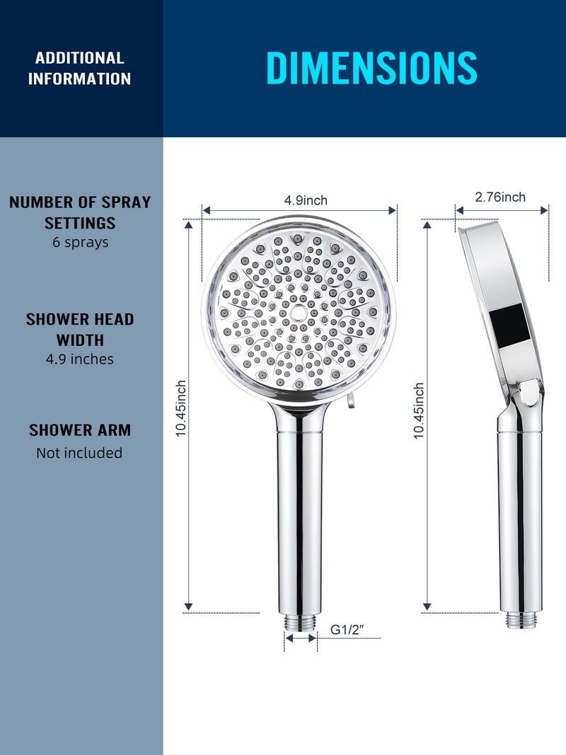 Cobbe Filtered Shower Head with Handheld - Filters Over 99% Of Chlorine - 2.0 Carbon Shower Head Filter System - Water Softener Filters Beads for Hard Water - Reduces Dry Itchy Skin, Chrome - Image 5